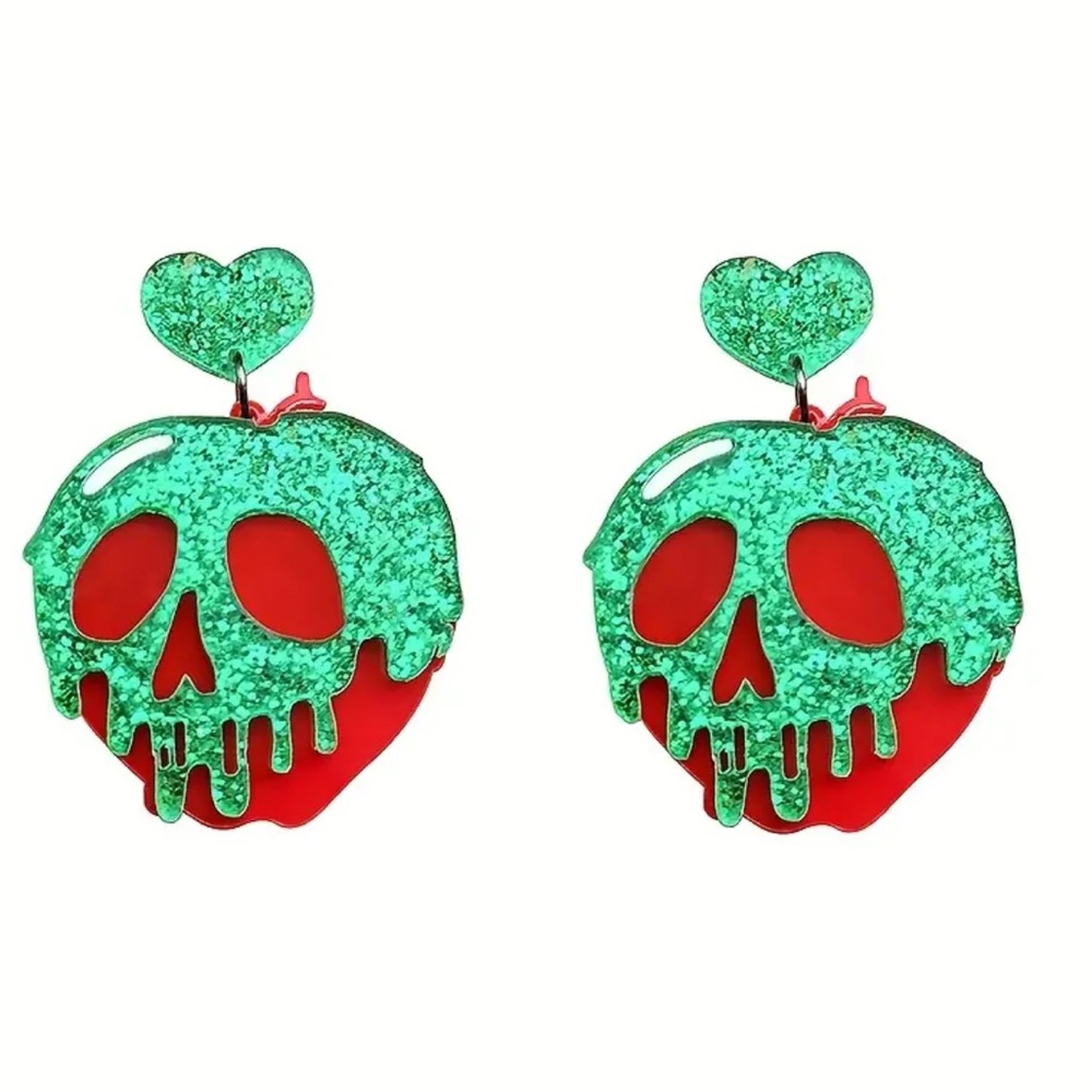 Halloween Ghost Poison Apple Dangle Earrings